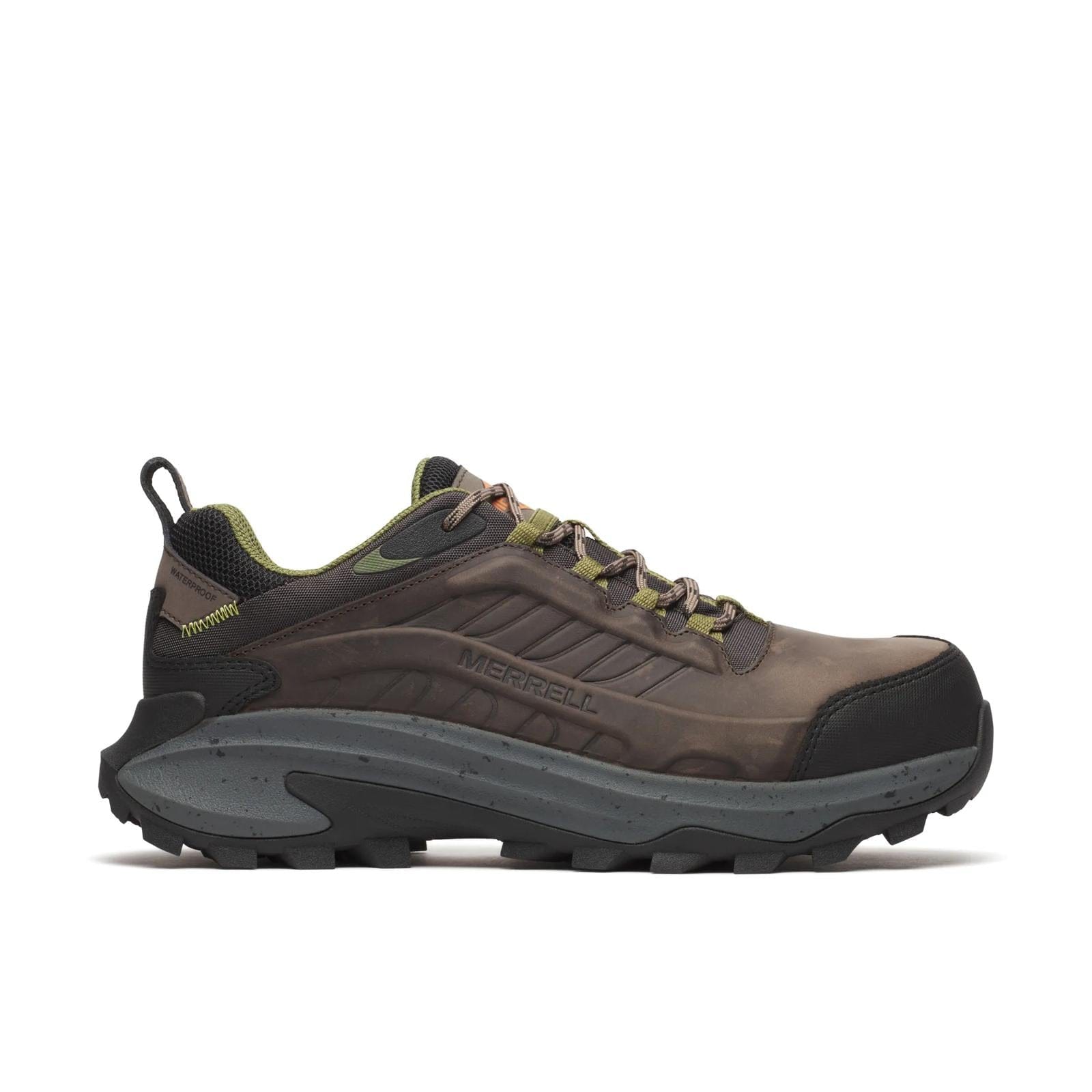 Merrell Men's Moab Speed 2 Waterproof Carbon Fiber Work Shoe Wide Width Dark Taupe