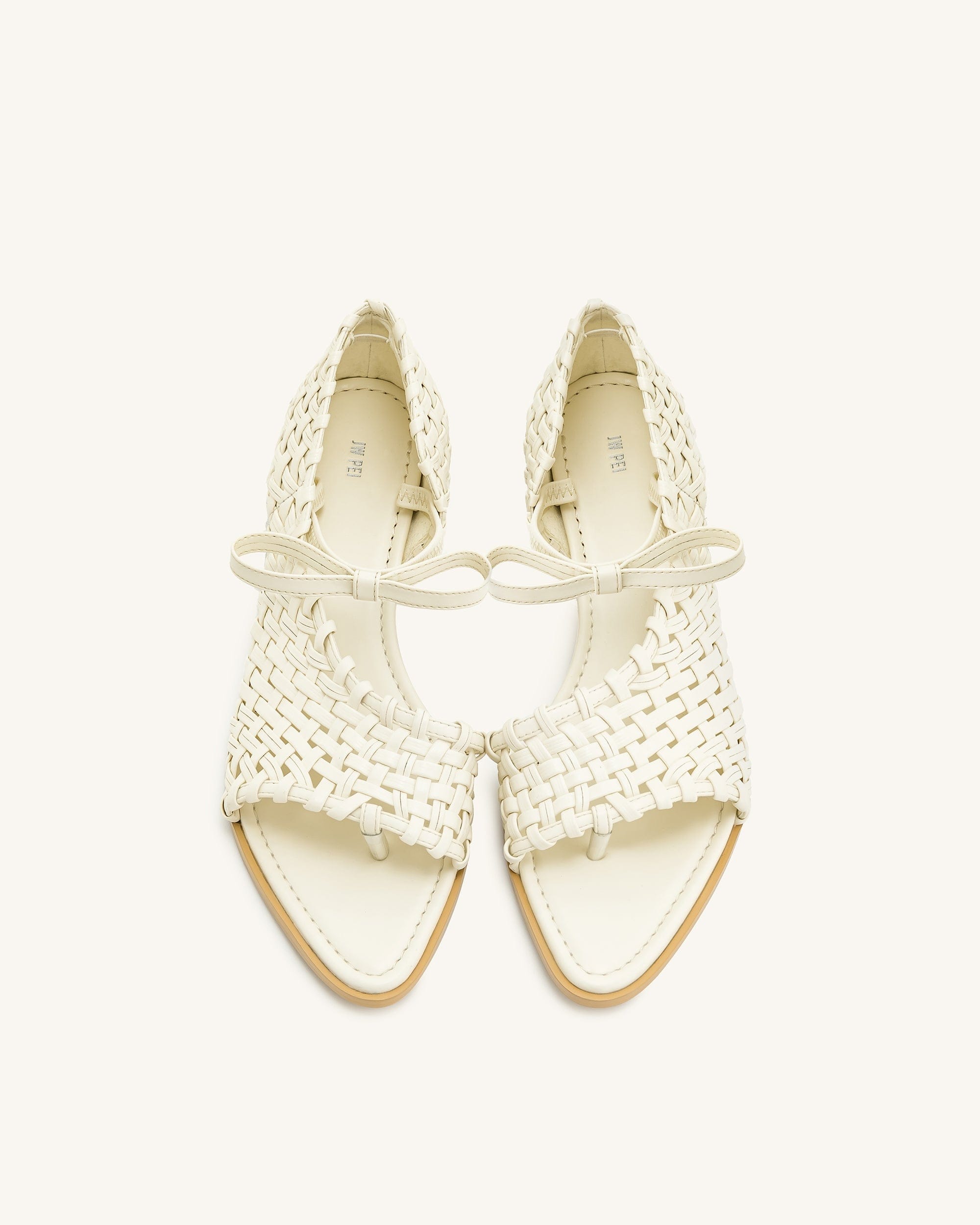 Jw Pei Jocelyn Weave Strap Flip Flops Beige