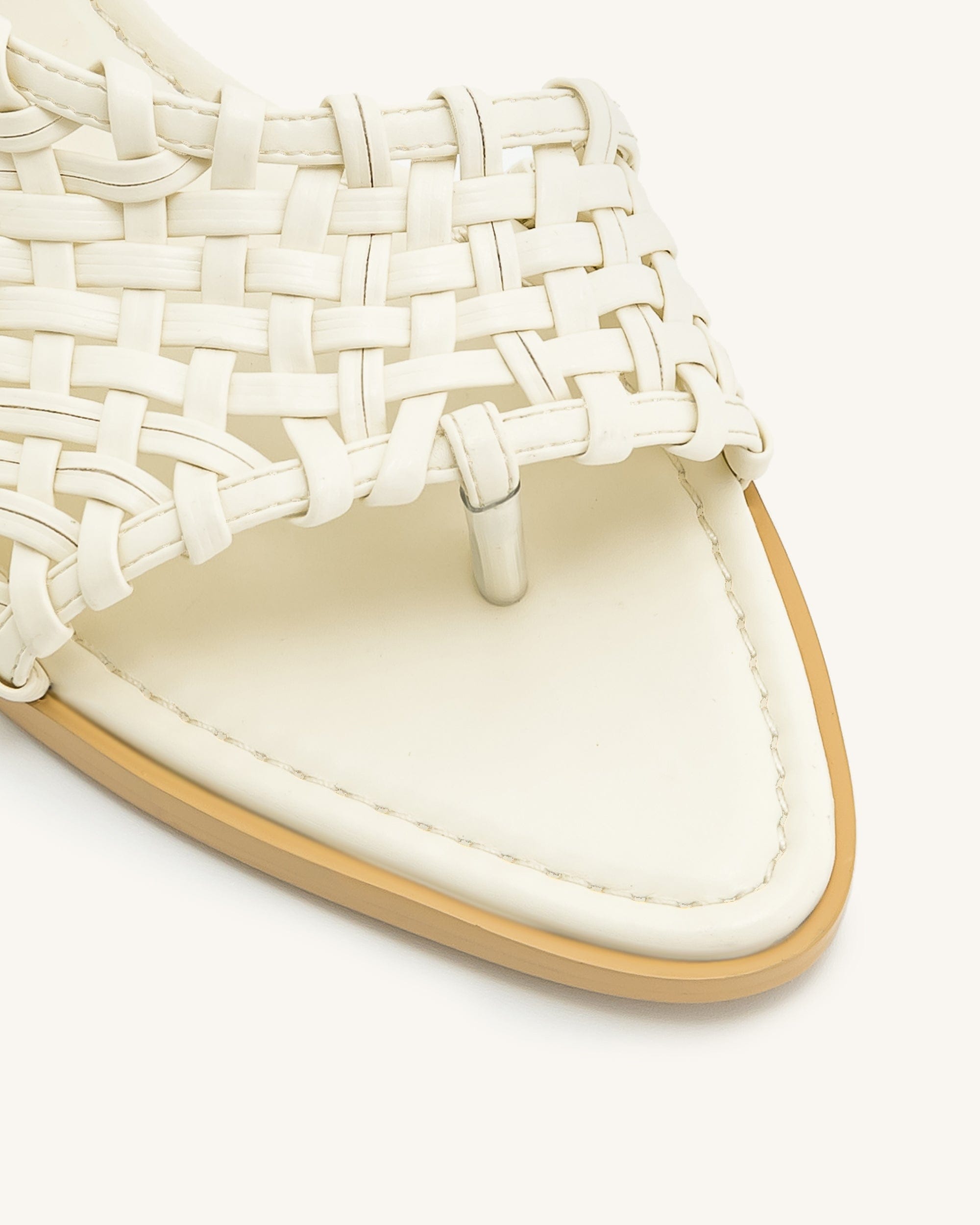 Jw Pei Jocelyn Weave Strap Flip Flops Beige