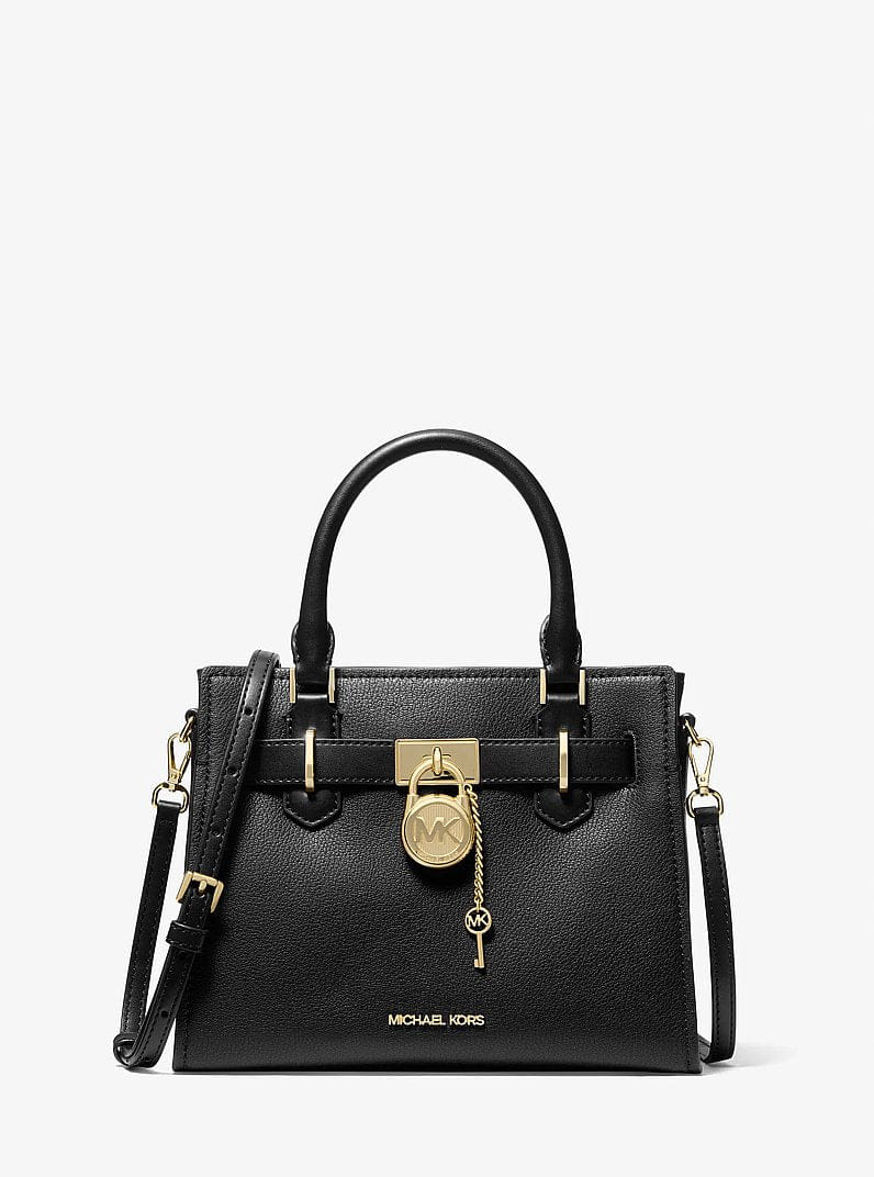 Michael Kors Hamilton Small Leather Satchel Black