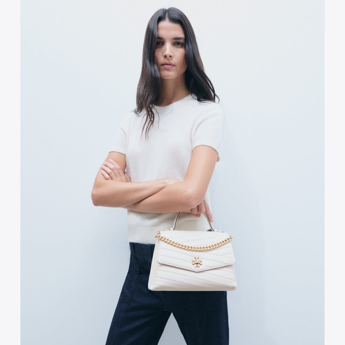 Kira Chevron Top-Handle Satchel