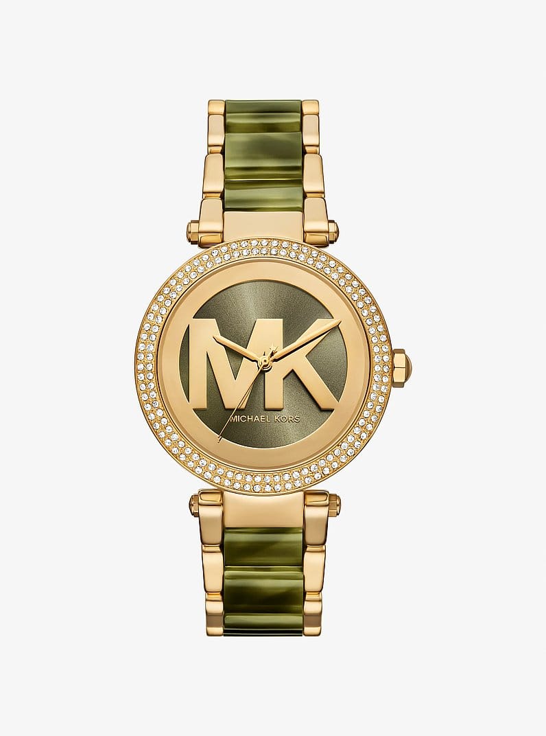 Parker Pavé Gold-Tone Acetate Watch