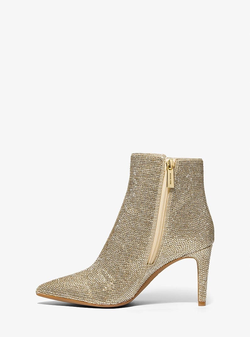 Dorothy Embellished Glitter Chain-Mesh Ankle Boot
