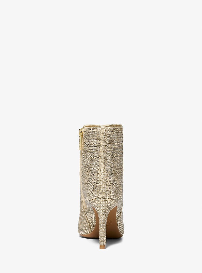 Dorothy Embellished Glitter Chain-Mesh Ankle Boot