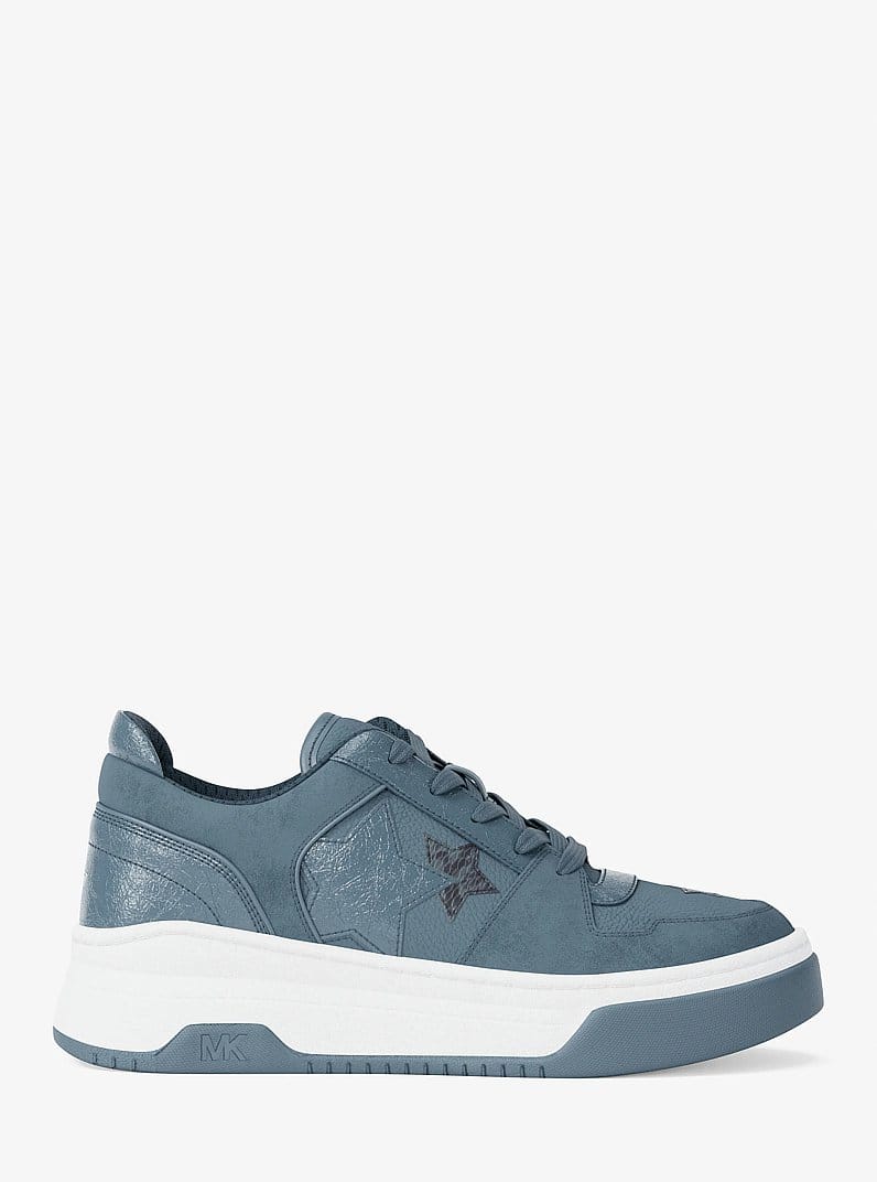 Lexi Embellished Mixed-Media Sneaker