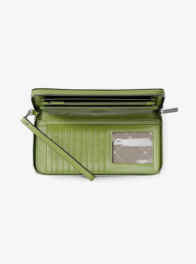 Large Pebbled Leather Continental Wallet