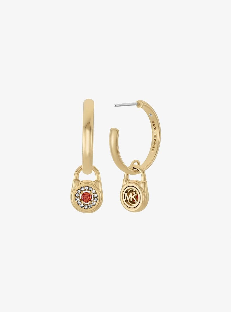 Pavé Lock Hoop Earrings