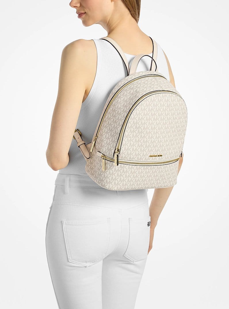 Rhea Medium Signature Logo Backpack
