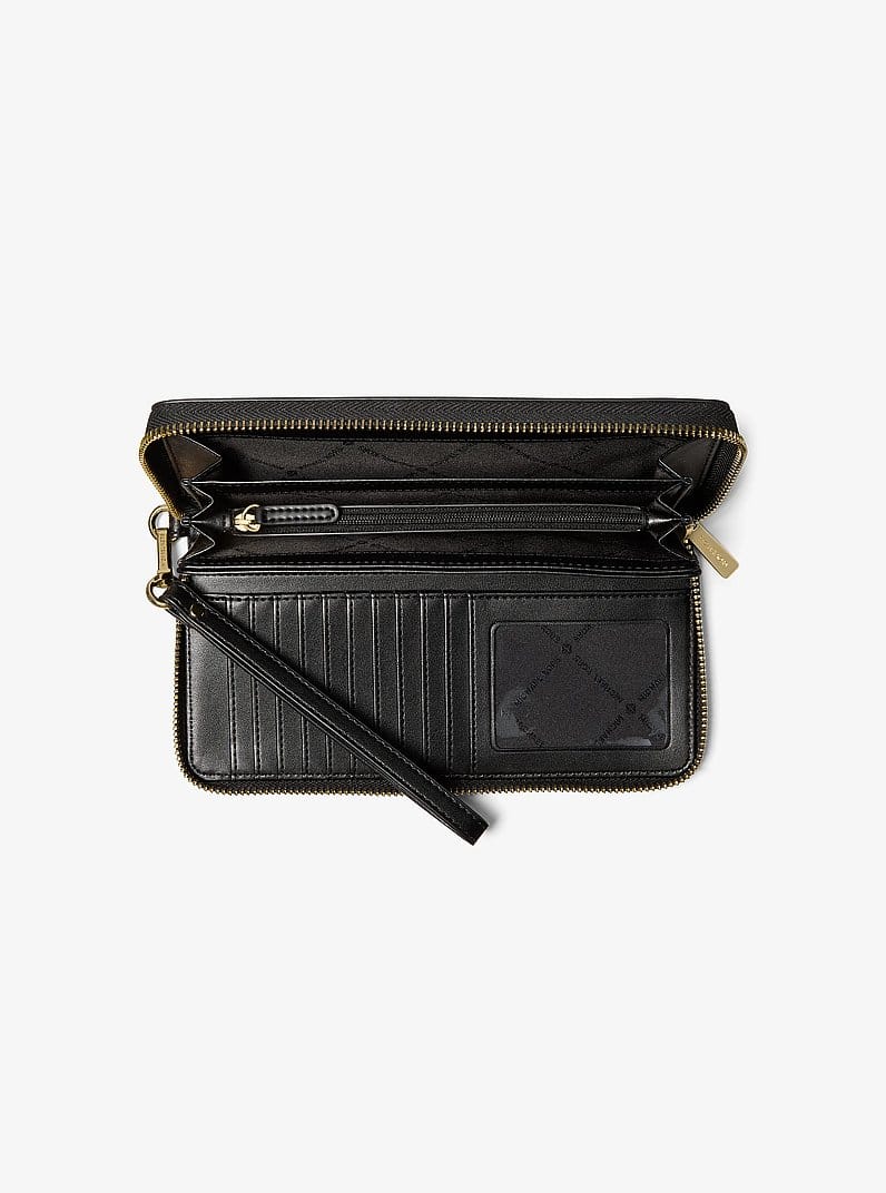 Jet Set Travel Houndstooth Print Continental Wristlet