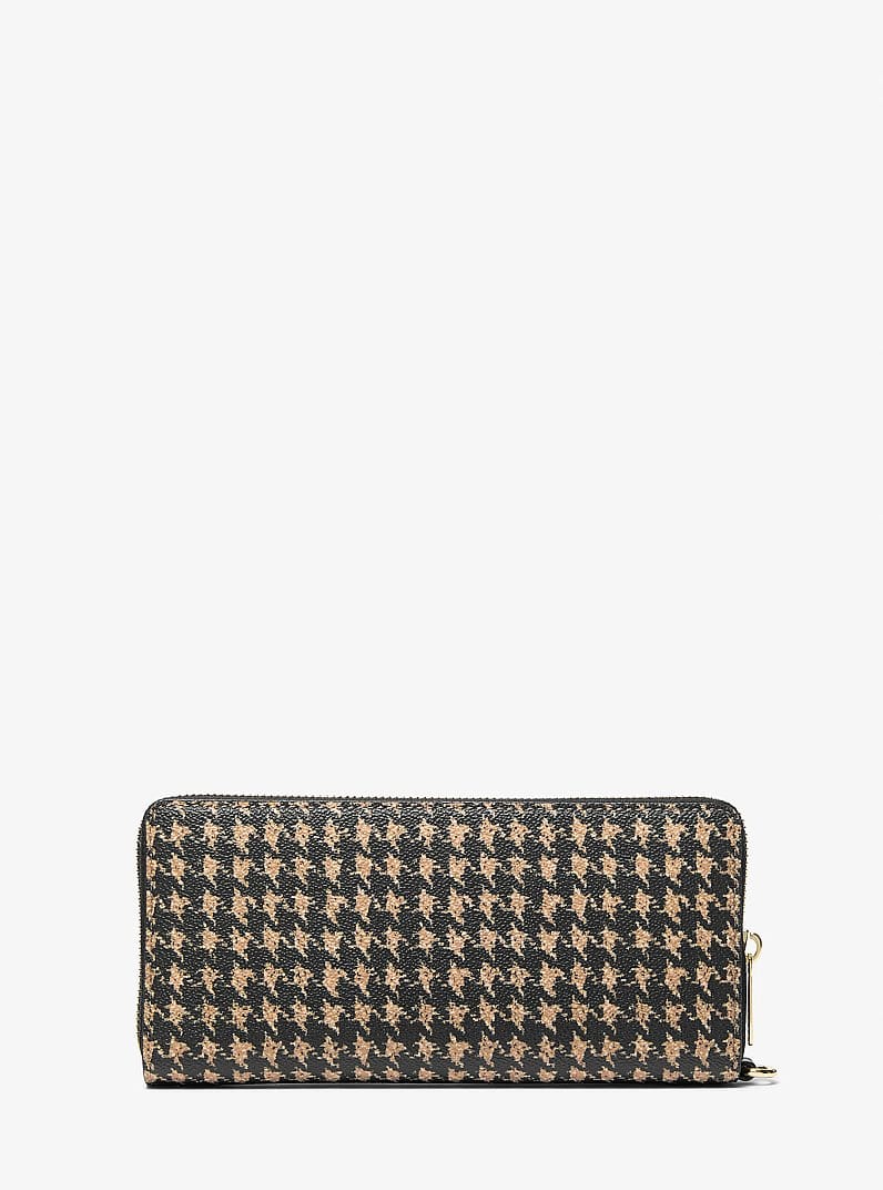 Jet Set Travel Houndstooth Print Continental Wristlet
