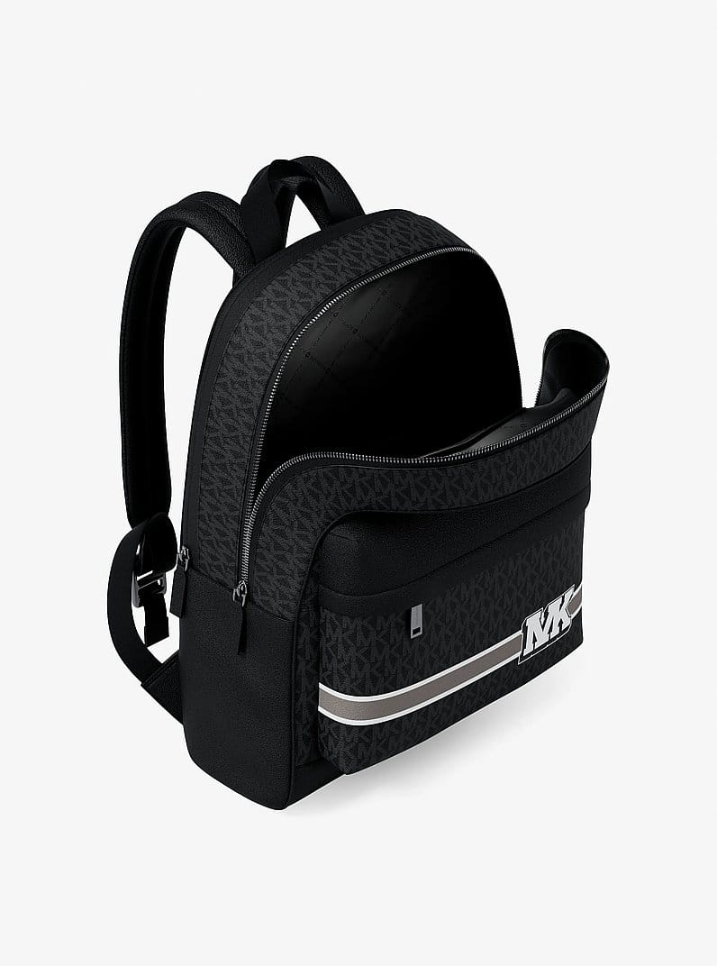 Pacey Embellished Striped Signature Logo Backpack