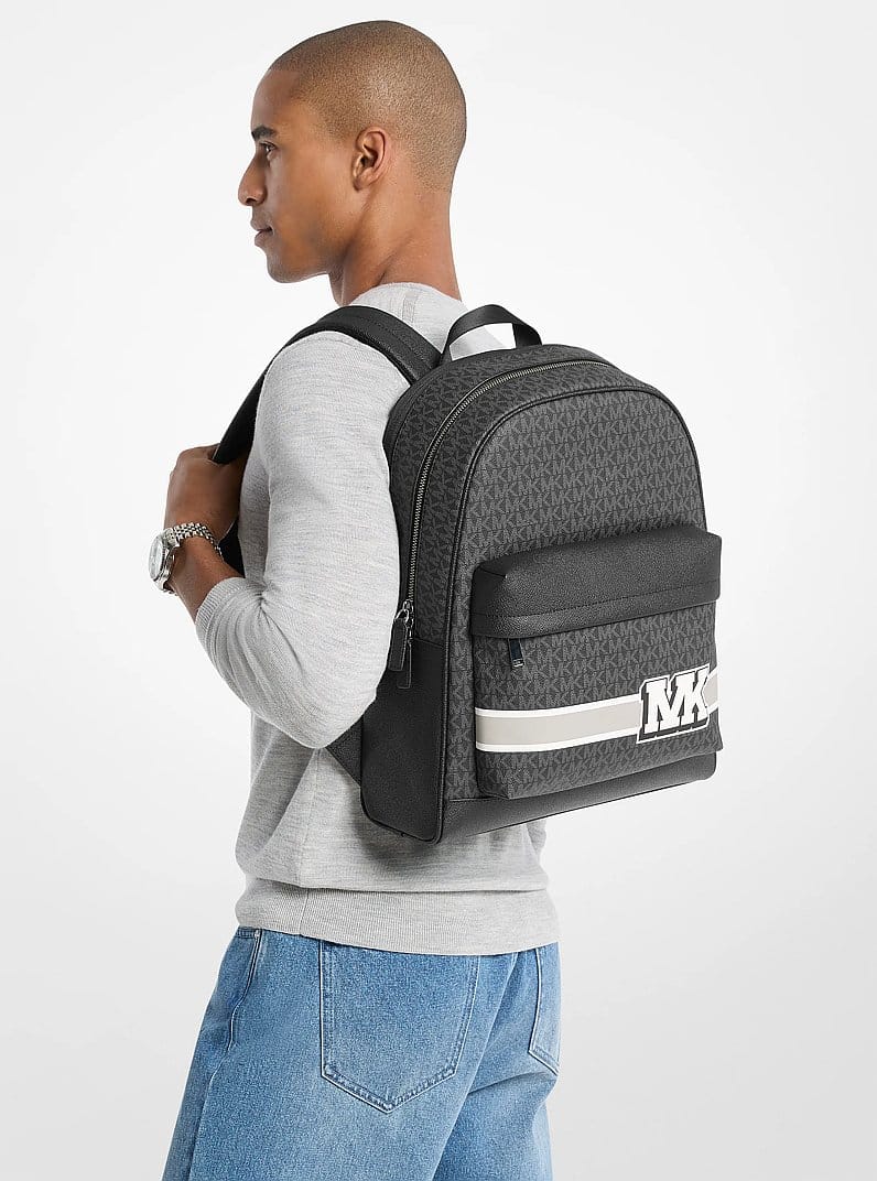 Pacey Embellished Striped Signature Logo Backpack