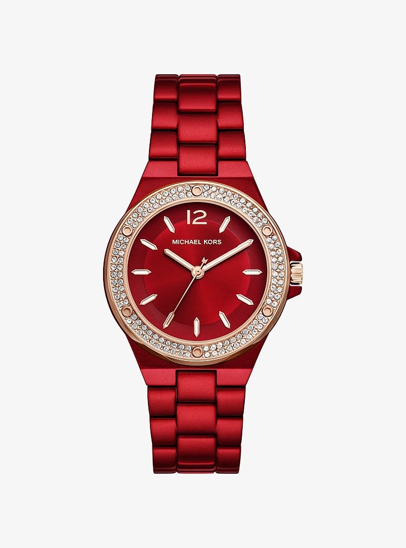 Lennox Pavé Red-Tone Watch