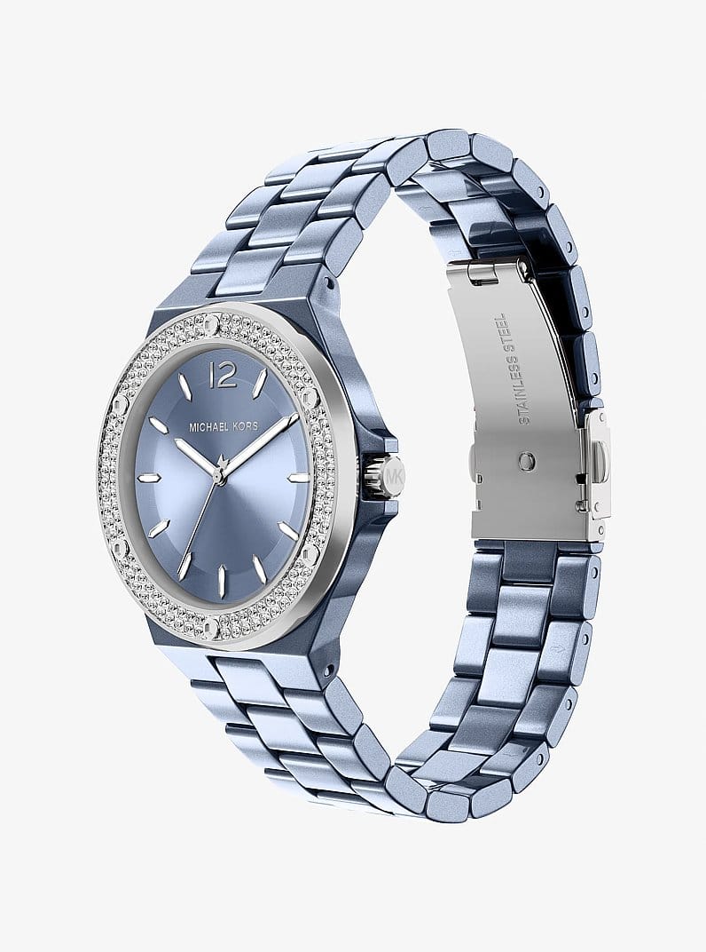 Mini Lennox Pavé Blue-Tone Watch