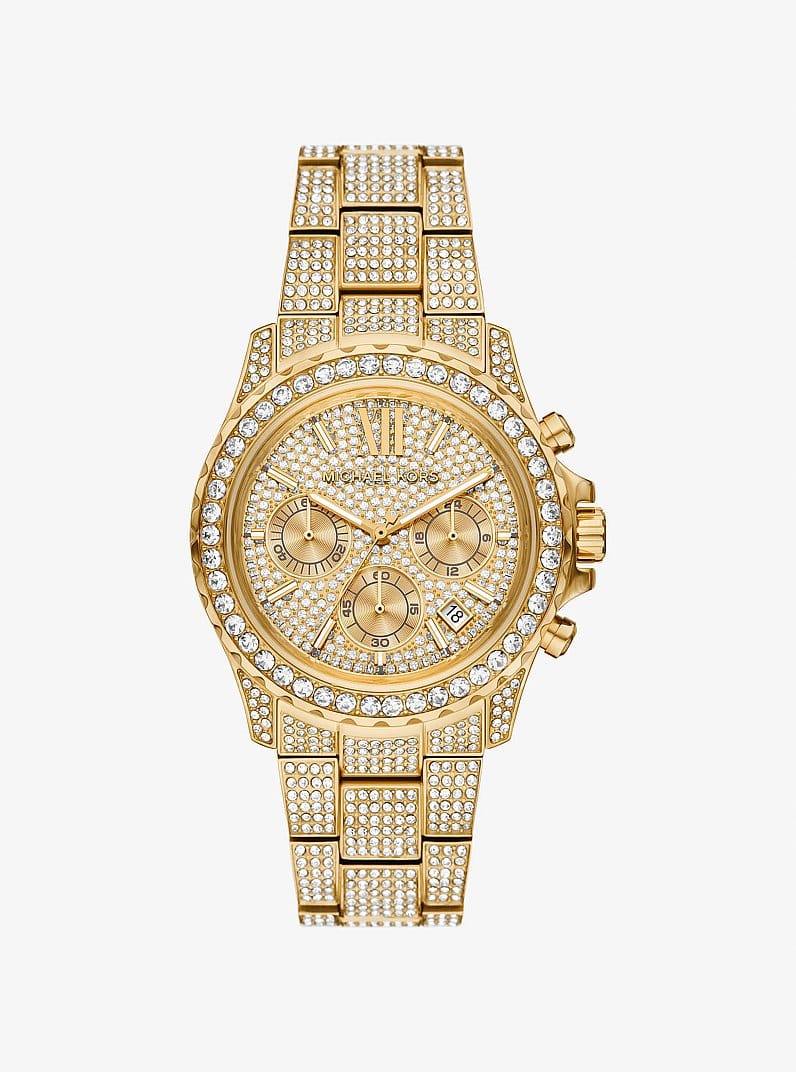 Oversized Everest Pavé Gold-Tone Watch
