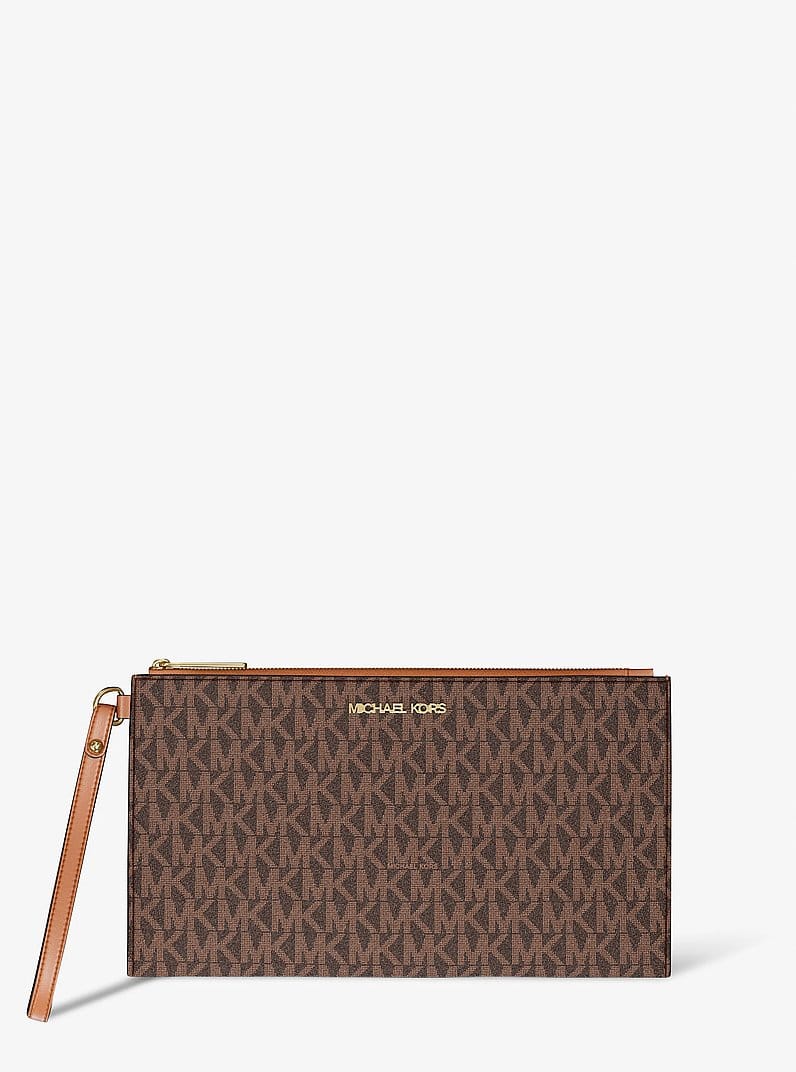 Jet Set Large Signature Logo Wristlet