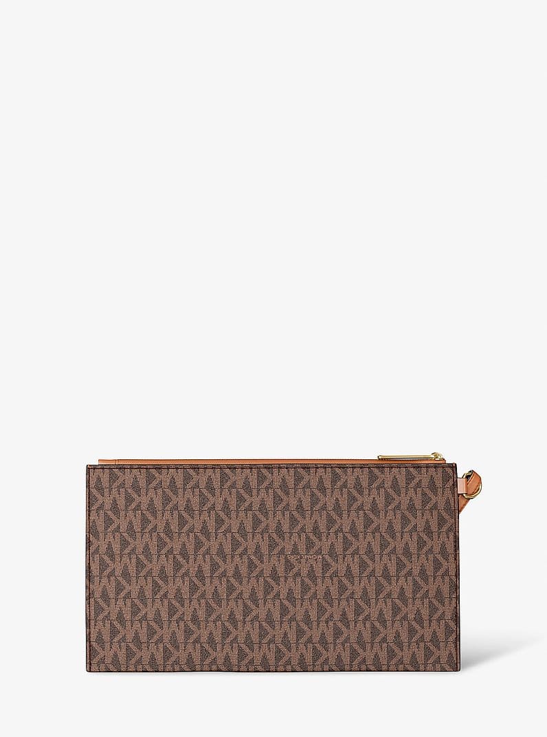 Jet Set Large Signature Logo Wristlet