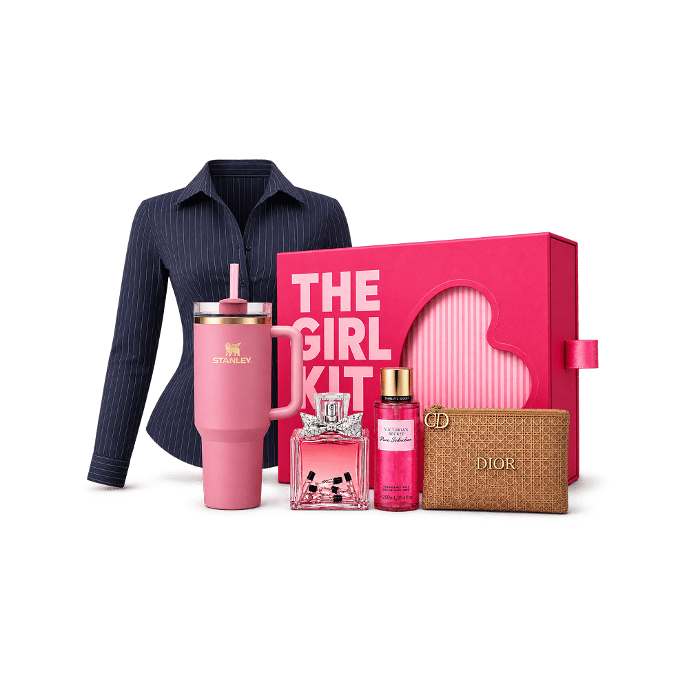 Girl kit ( Main Character edit- Worth 20k ) - | Dior Solar escape pouch, Stanley, Victoria’s Secret body Mist, luxury perfumes Premium Apparel and more
