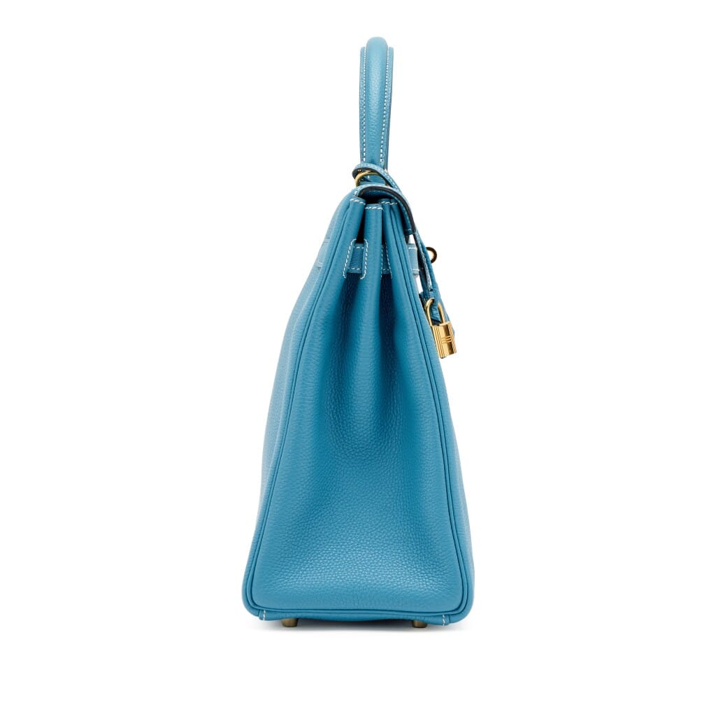 Bleu Jean Retourne Togo Kelly 32 Gold Hardware, 2007