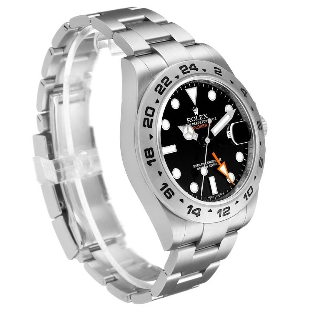Explorer II (Reference 216570). A 42mm stainless steel automatic wristwatch with date and dual time. 2012