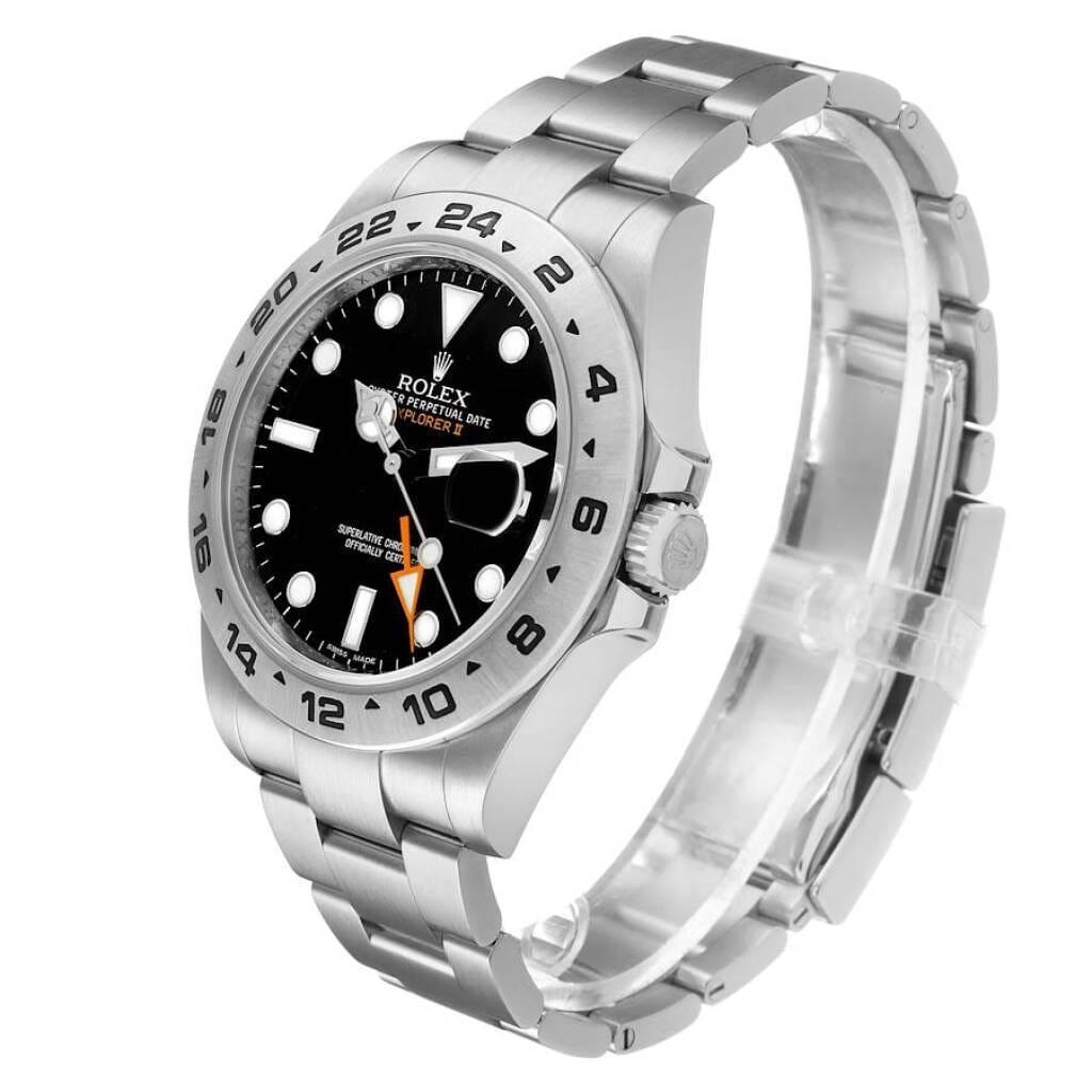 Explorer II (Reference 216570). A 42mm stainless steel automatic wristwatch with date and dual time. 2012