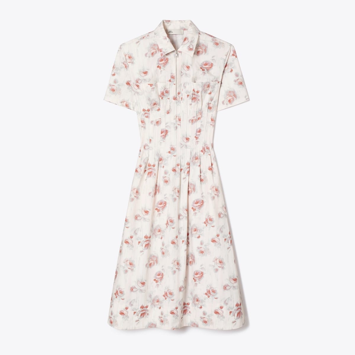 Poplin Pleat-Waist Dress