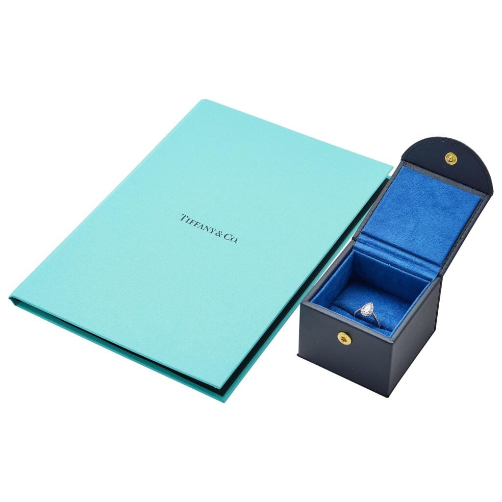 Platinum, 1.03ct Pear Shape Diamond and Diamond Engagement Ring