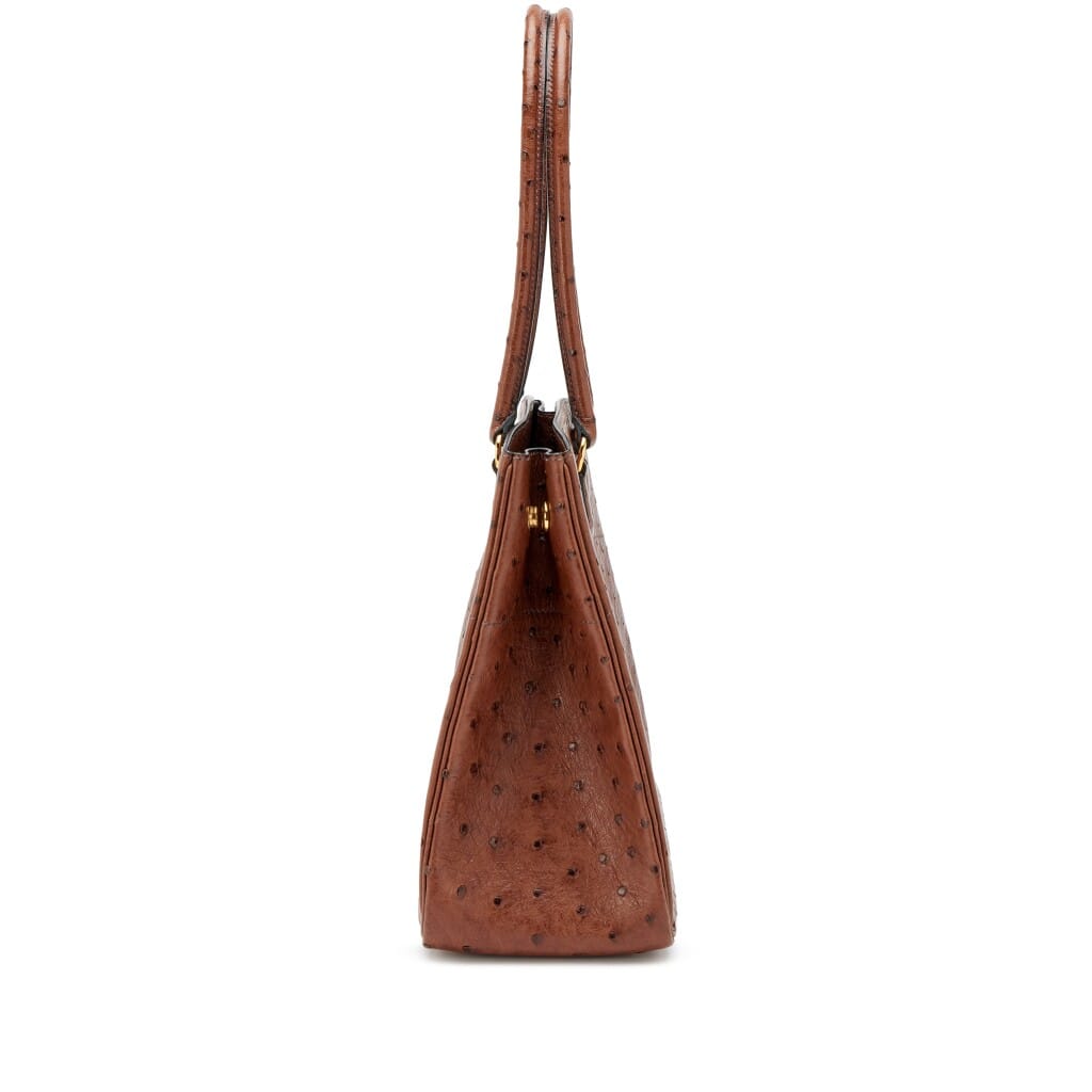 Vintage Chocolat Ostrich LA 30 Bag Gold Hardware, 2004