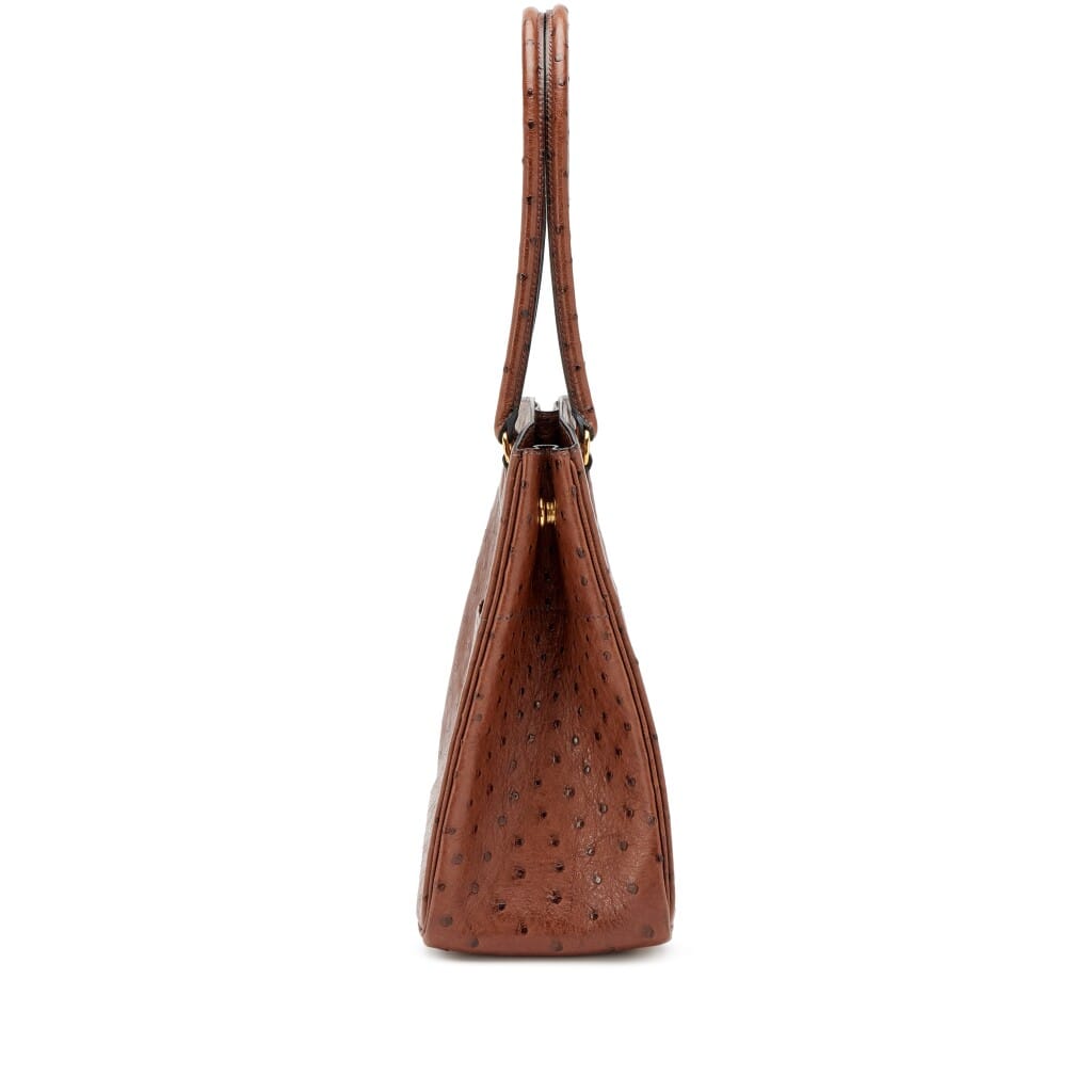 Vintage Chocolat Ostrich LA 30 Bag Gold Hardware, 2004