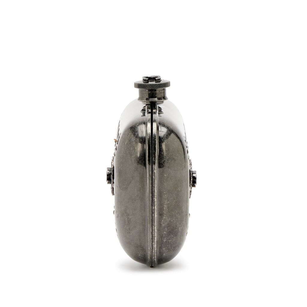 Grey Gunmetal Paris-Edinburgh Mini Grid Cage Minaudière Clutch Ruthenium Hardware, 2013