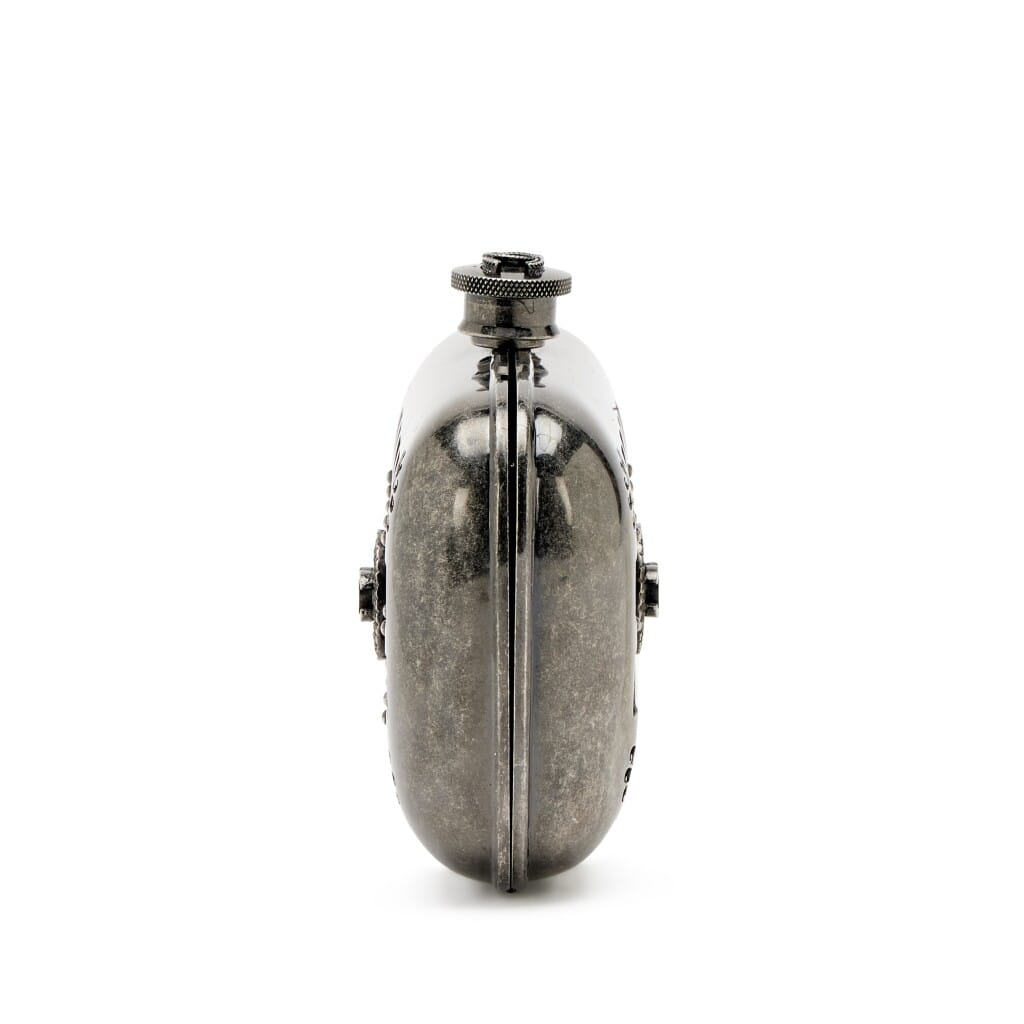 Grey Gunmetal Paris-Edinburgh Mini Grid Cage Minaudière Clutch Ruthenium Hardware, 2013