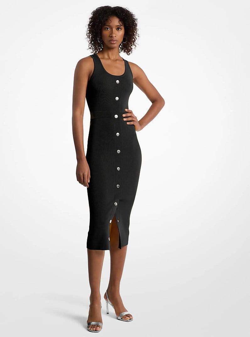 Stretch Viscose Blend Midi Tank Dress