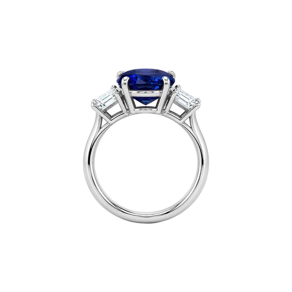 Platinum, 5.20ct Ceylon Sapphire and Diamond Ring