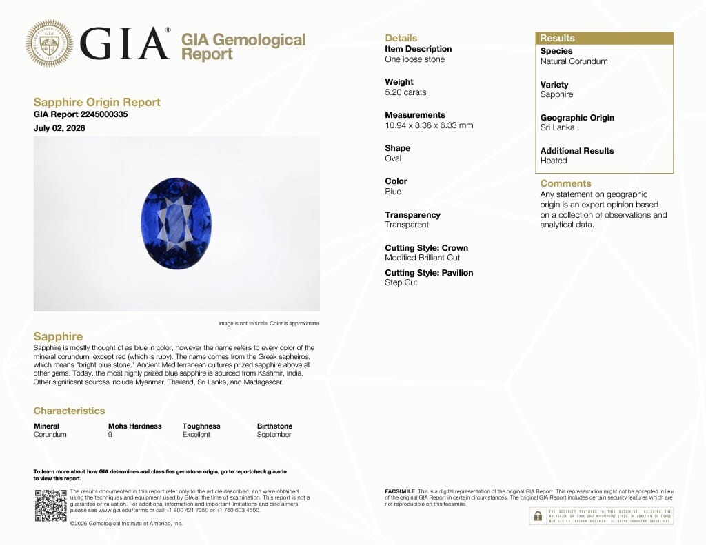 Platinum, 5.20ct Ceylon Sapphire and Diamond Ring