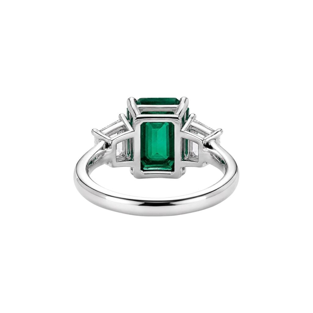 Platinum, 6.12ct Zambian Emerald and Diamond Ring