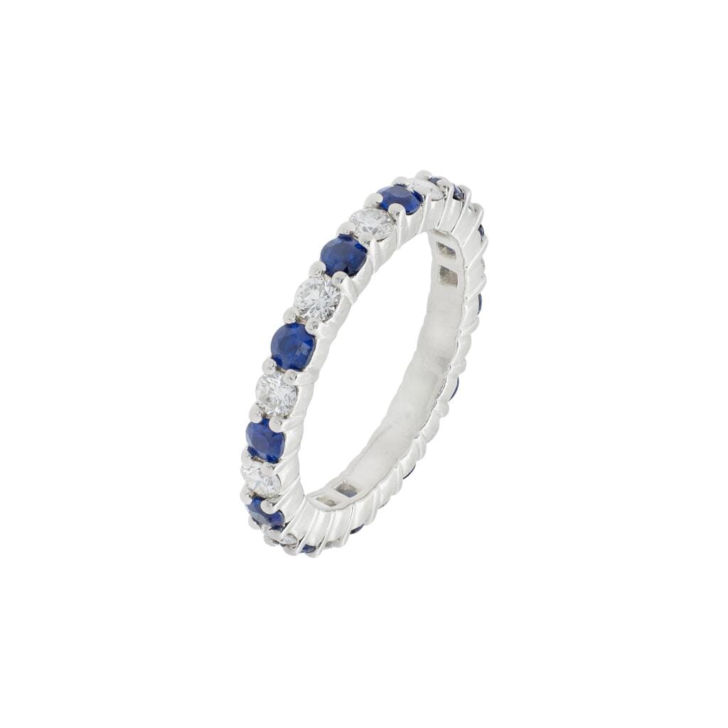 Platinum, Sapphire and Diamond Eternity Band Ring
