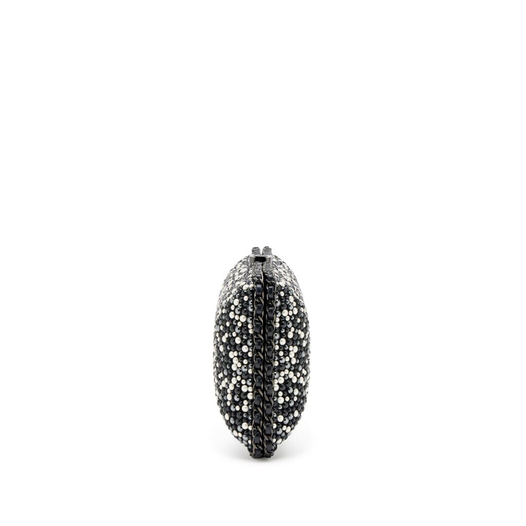 Multicolor Beaded Imitation Pearl Chain Around Clutch Black Hardware, 2014