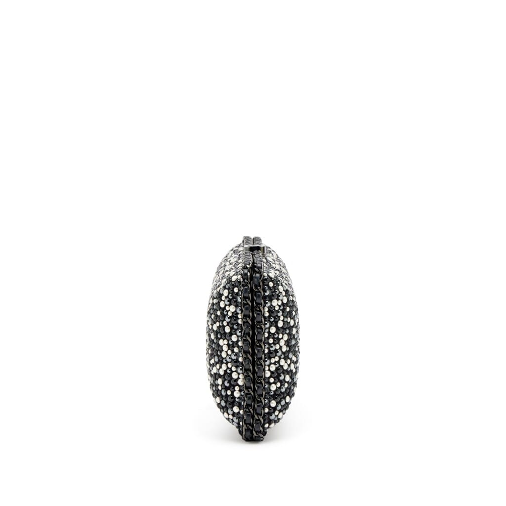 Multicolor Beaded Imitation Pearl Chain Around Clutch Black Hardware, 2014