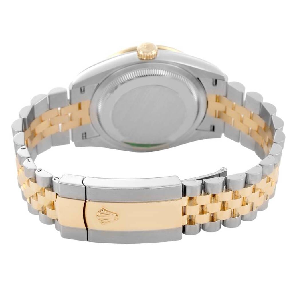 Datejust (Reference 126283). An unworn 36mm yellow gold stainless steel diamond-set automatic wristwatch with date.