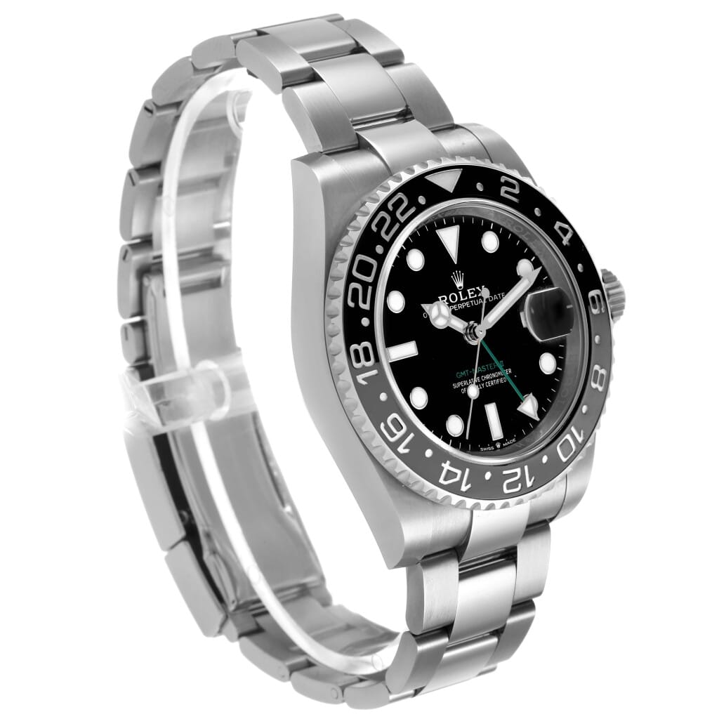 GMT-Master II 'Bruce Wayne' (Reference 126710GRNR). An unworn 40mm stainless steel automatic wristwatch with date and dual time. 2026