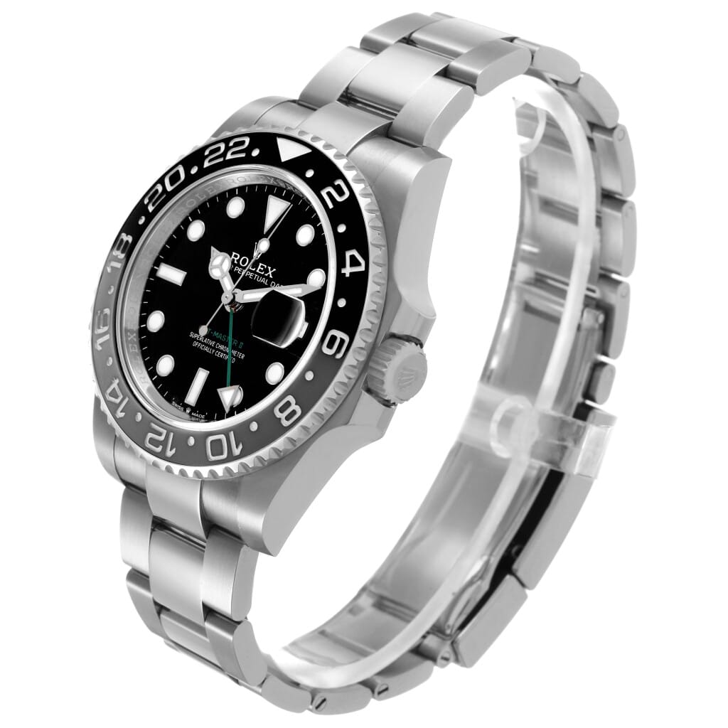 GMT-Master II 'Bruce Wayne' (Reference 126710GRNR). An unworn 40mm stainless steel automatic wristwatch with date and dual time. 2026