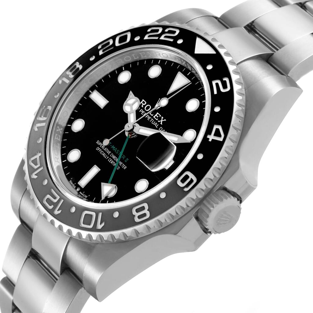 GMT-Master II 'Bruce Wayne' (Reference 126710GRNR). An unworn 40mm stainless steel automatic wristwatch with date and dual time. 2026