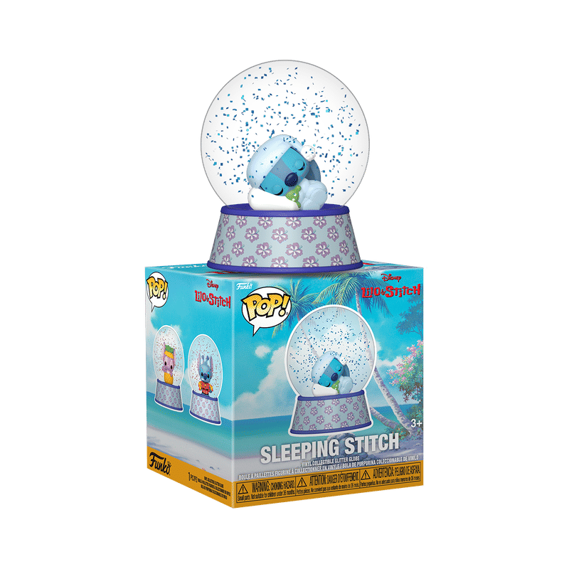 Sleeping Stitch Mini Glitter Globe