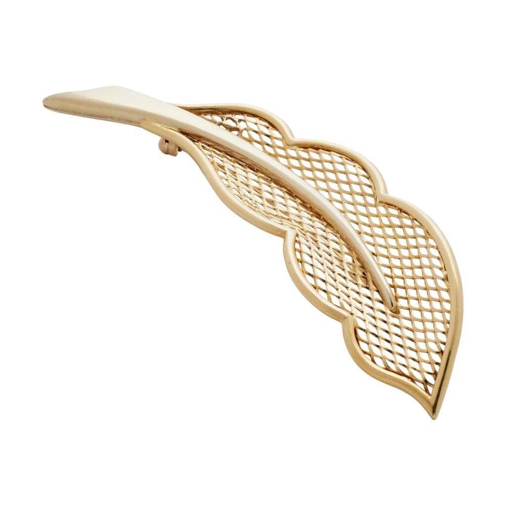 Vintage Gold Small Feather Brooch