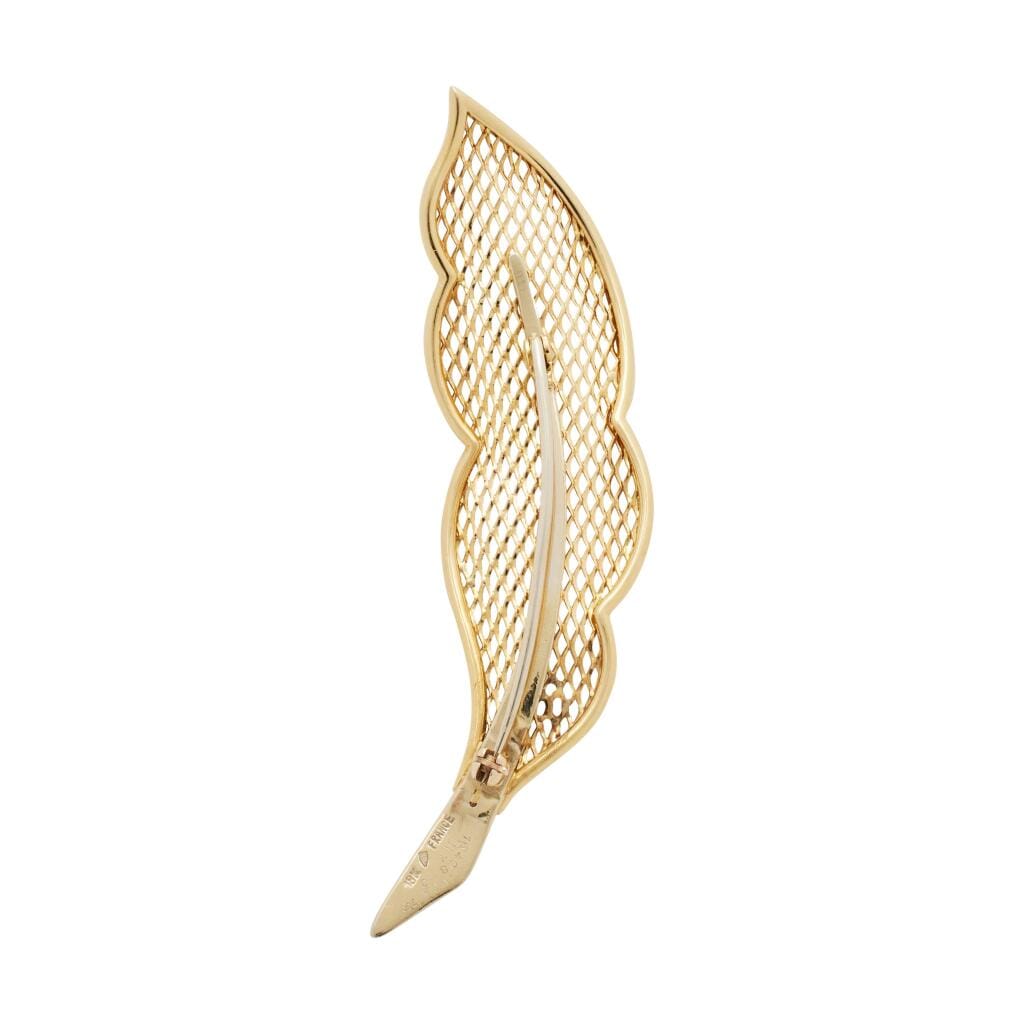 Vintage Gold Small Feather Brooch