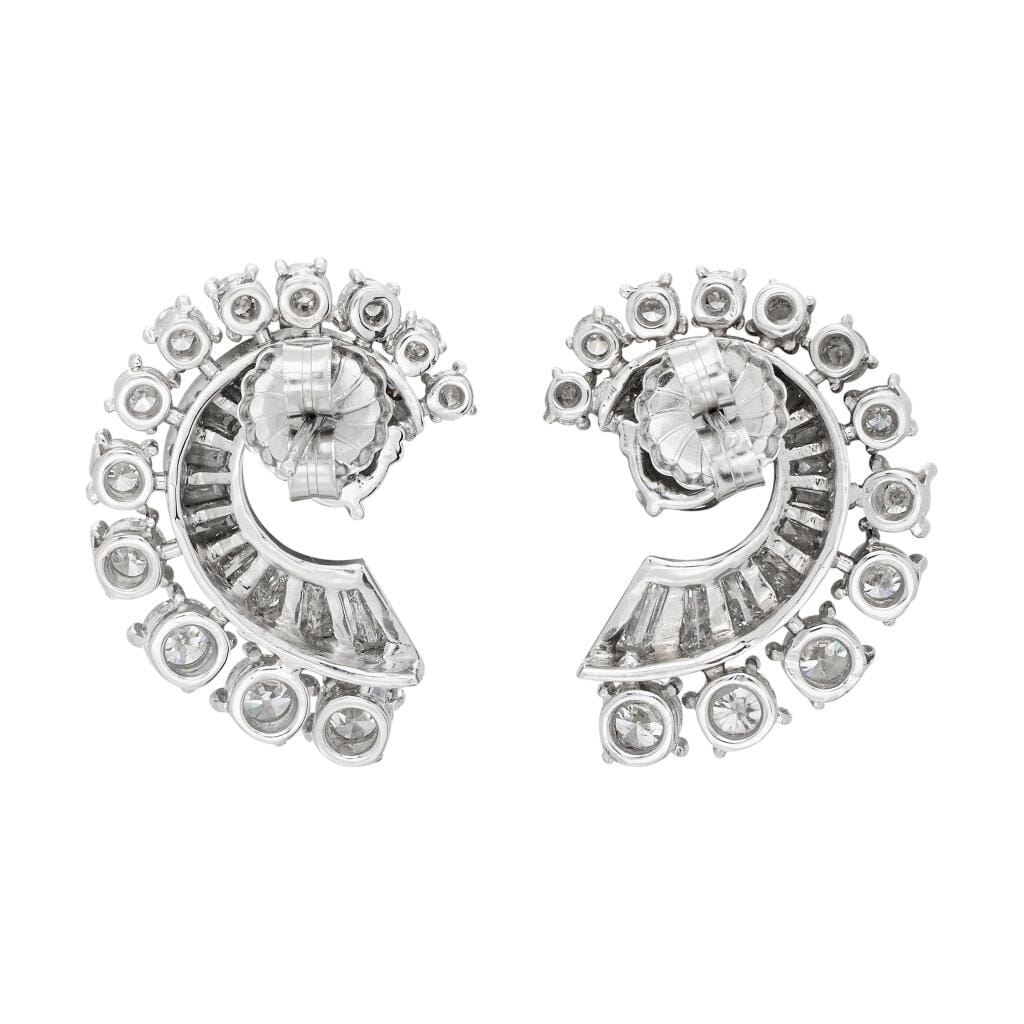 Vintage Platinum and Diamond Earrings