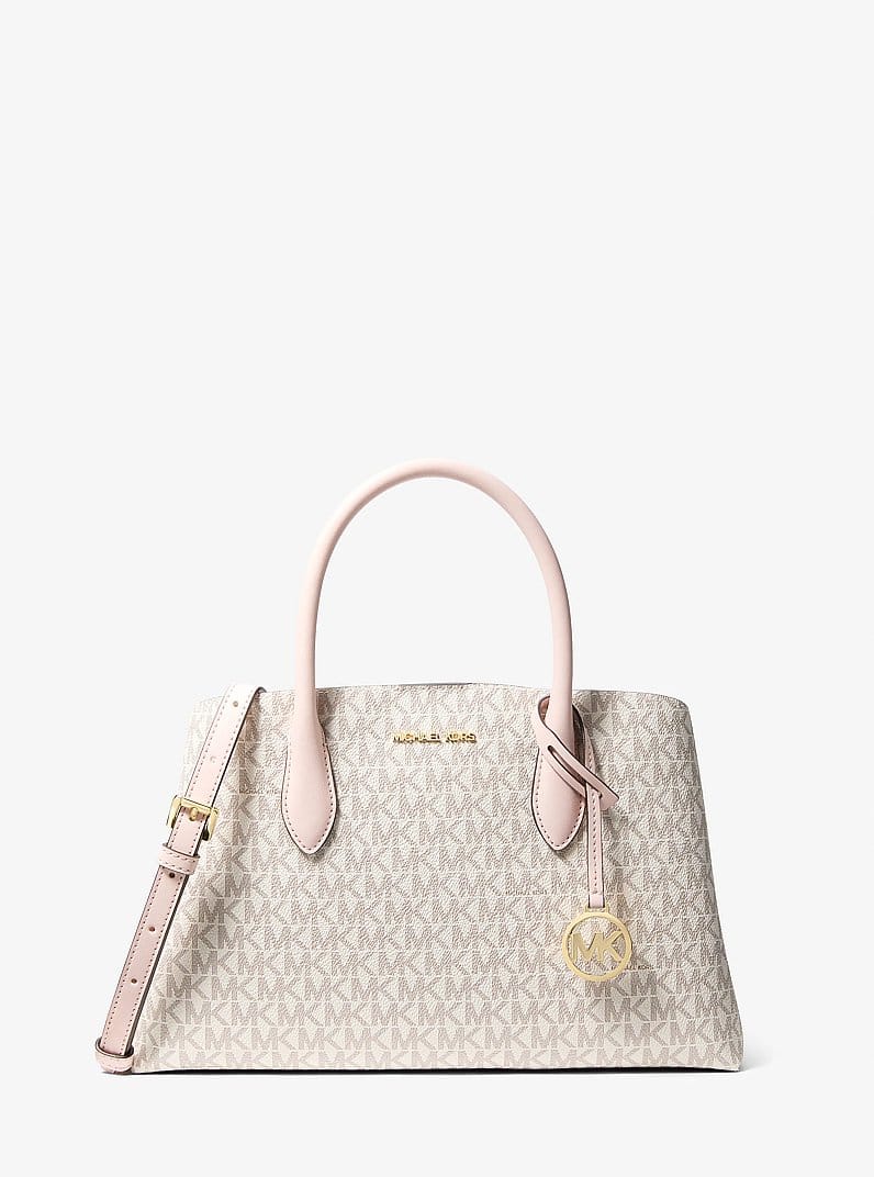 Maya Medium Signature Logo Satchel