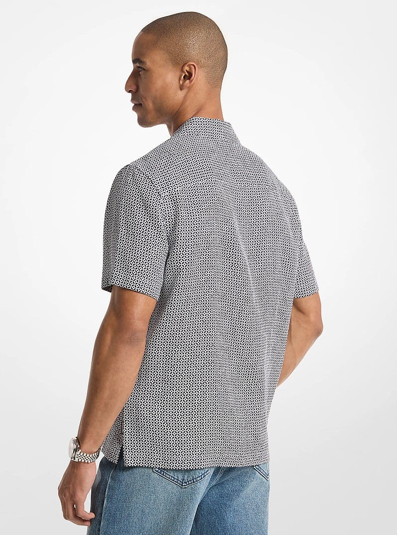 Tile Print Linen Shirt