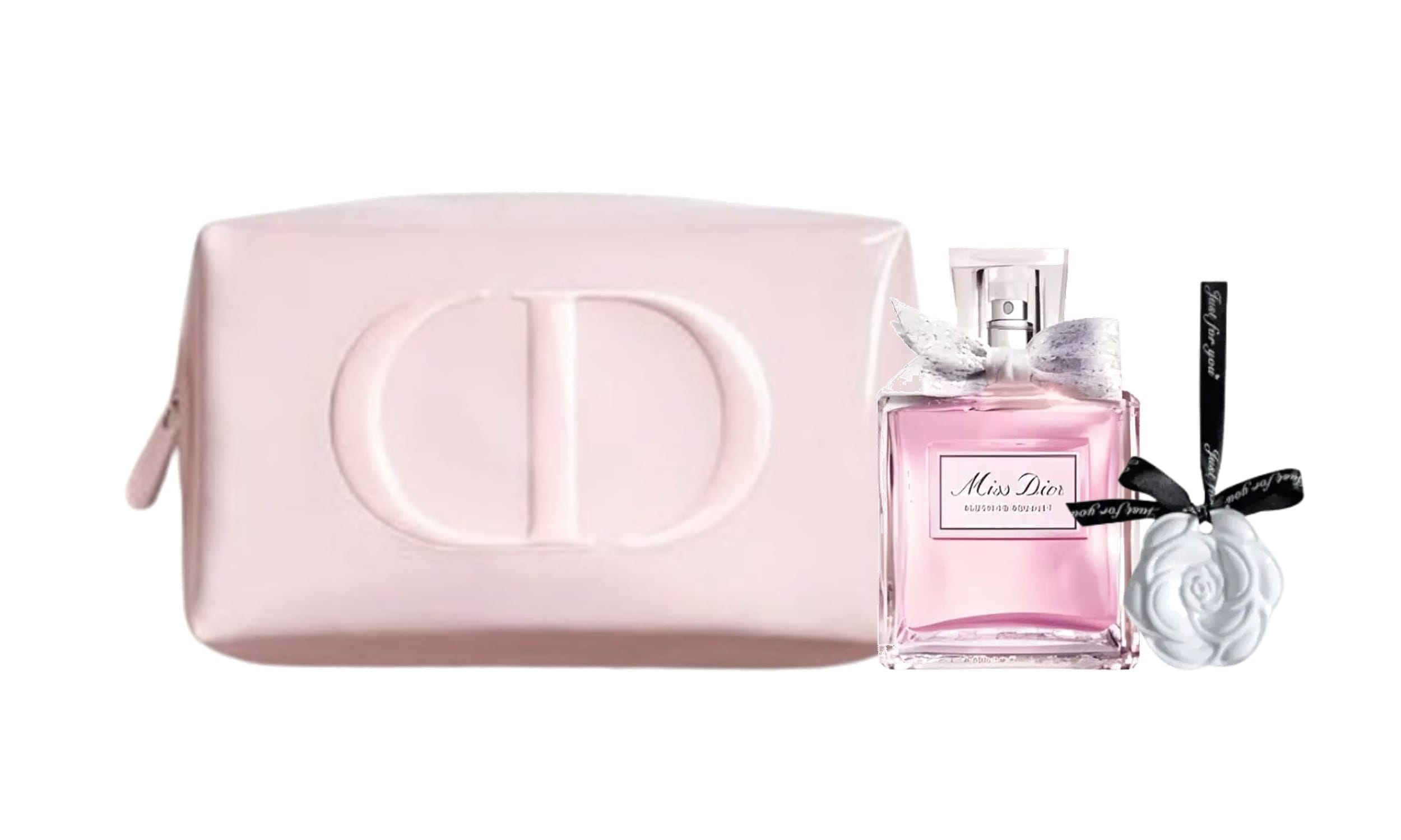 Dior miss dior blooming bouquet gift set ( Dior pink pouch +dior miss dior blooming bouquet 5 ml+scented stone)