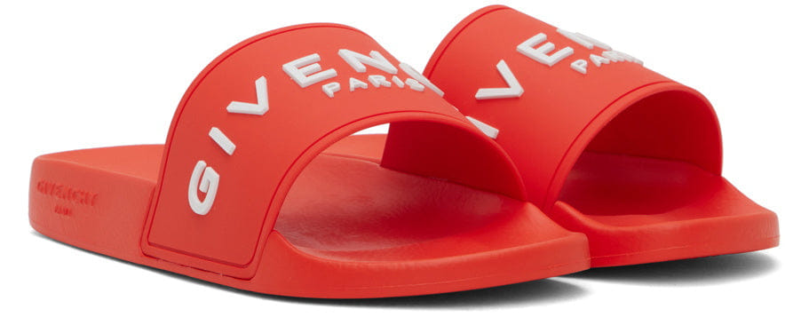 Givenchy Orange Embossed Slides